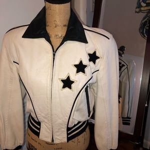 Vintage North Beach leather baseball jacket